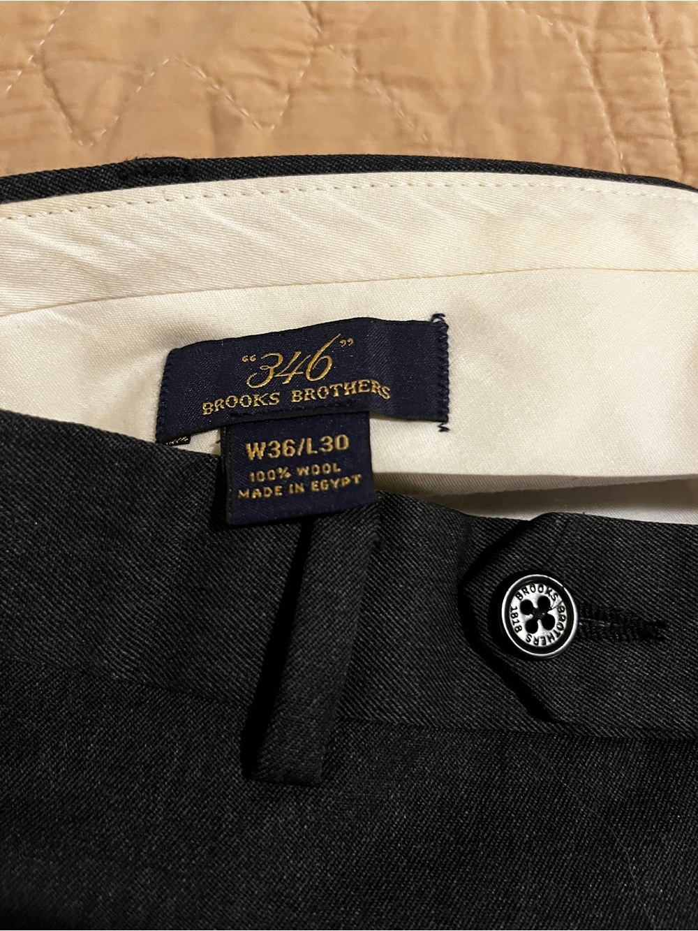 Brooks Brothers Black Wool Dress Pants '346' 36 30